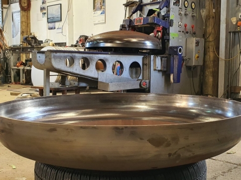 Small mild steel dome with large radius knuckle