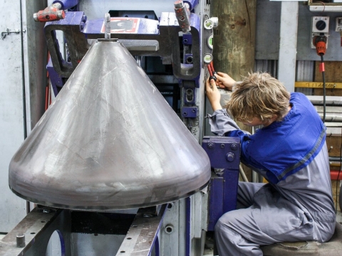 Cones can be fabricated from stainless and carbon steels, also copper, and aluminium