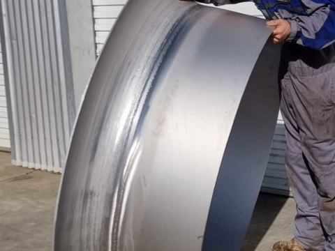 Flanged barrel, from 10mm thick stainless steel