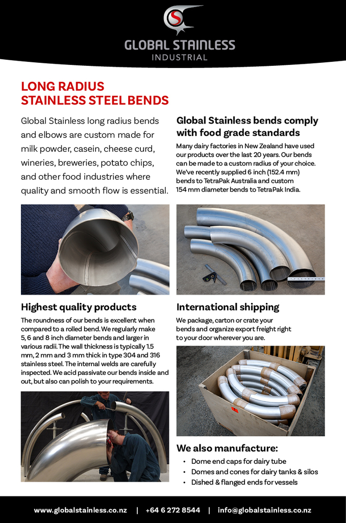 Stainless Steel Long Radius Bends